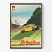 Póster vintage de autobús postal suizo Alpes