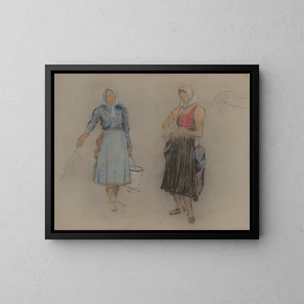 Estudio de mujeres de los viñedos - Stefan Polkorb — cuadro enmarcado en la pared