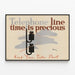 Póster vintage de teléfono - El tiempo es precioso — cuadro enmarcado en la pared