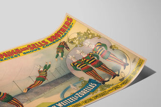 Póster vintage de circo Adam Forepaugh y Sells Brothers - Gimnastas acrobáticos — vista de la obra
