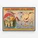 Póster vintage del circo Adam Forepaugh y Sells Brothers – acróbatas Bicketts — cuadro enmarcado en la pared