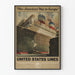Póster vintage United States Lines - Travesía Americana hacia Europa