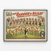 Póster vintage Barnum & Bailey con los 10 caballos de raza crema de John Ducander — cuadro enmarcado en la pared