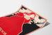 Póster vintage The Chap Book mujer con vestido rojo