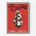 Póster vintage The Cricket Two Cents rojo y negro