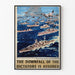 Póster militar vintage convoy naval aliado en el Mediterráneo