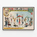 Póster vintage Le Great Wallace Shows - Patinadores sobre zancos — cuadro enmarcado en la pared