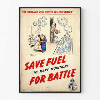 Vintage energy-saving poster - Save Fuel for Battle