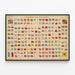 Vintage poster of maritime pavilions from around the world — framed artwork on a wall
