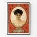 Póster vintage La Princesa Chic con marco rojo y ornamentado