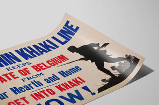 Vintage Military Poster The Thin Khaki Line — artwork view