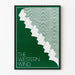 Póster del diseño minimalista del viento occidental en verde y blanco