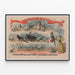 Vintage poster of the theater H. Abdy with dancing parrots — framed artwork on a wall