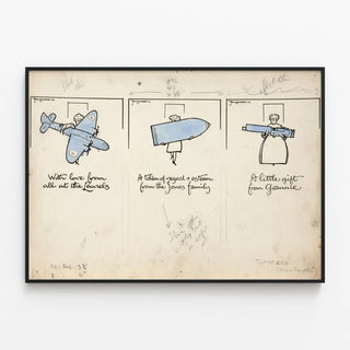 three-cartoon-figures-of-women-carrying-an-aeroplane-a-shell-and-a-machine-gun