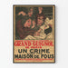 Póster vintage de teatro Grand Guignol - Un crimen en una casa de locos