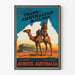 Póster vintage viaje en tren a través de Australia