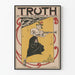 Póster Vintage Truth - Arte de ilustración Art Déco de mujer con fusil
