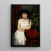 Portrait of a Girl with a Black Hat - Ludovit Kubinyi — framed artwork on a wall