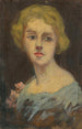 Retrato de una mujer con vestido azul celeste - Ludovit Pitthordt — vista de la obra