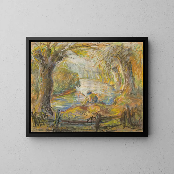 En la orilla del río - Ludovit Varga — cuadro enmarcado en la pared