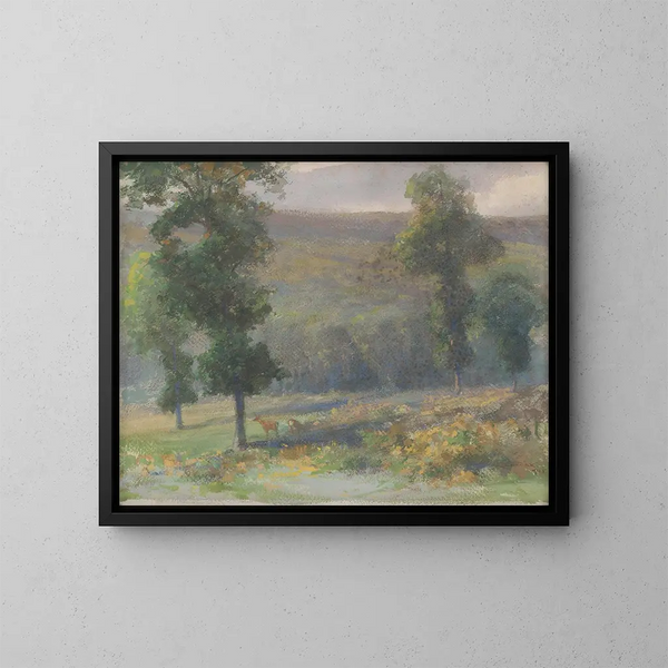 Un bosquet avec des cerfs - Ludovit Ordok — cuadro enmarcado en la pared