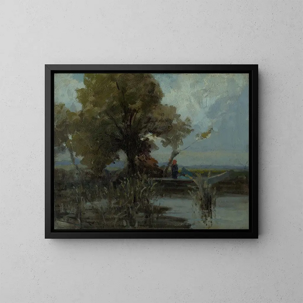 Tempestad en el lago - Ludovit Ordok — cuadro enmarcado en la pared