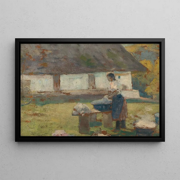Prka pred stromom - Ludovit Ordok — cuadro enmarcado en la pared