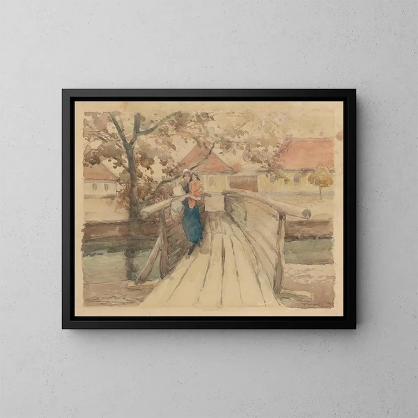Pont en bois - Ludovit Ordok — cuadro enmarcado en la pared