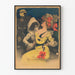 Póster vintage de Pierrot y una joven con vestido amarillo