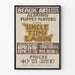 Póster vintage del teatro Uncle Tom's Cabin de los titiriteros Albright