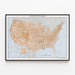 Mapa en relieve de los Estados Unidos de América - Póster geográfico detallado — cuadro enmarcado en la pared
