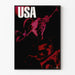 Jazz USA Poster with Musicians in Red Light