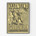 Póster vintage Valentino Los hermanos Valjhon Jueglares estadounidenses