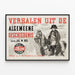 Historical Poster Stories from General History by Jac. M. Vos — framed artwork on a wall