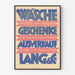 Póster publicitario vintage Wasche regalos liquidación Lang & Cie