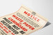 Vintage poster on paper and cardboard preservation 1942