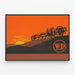 Póster decorativo de tractor al atardecer — cuadro enmarcado en la pared