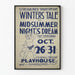 Póster vintage de teatro La historia del invierno y Sueño de una noche de verano
