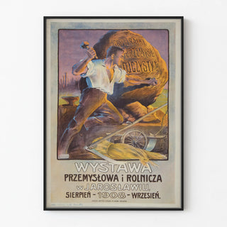 Vintage Poster for the Industrial and Agricultural Exhibition in Jarosław 1908