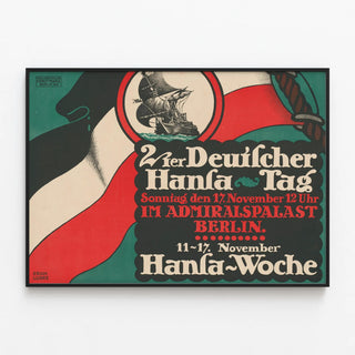 Decorative Poster Zweiter Deutscher Hansa Tag Berlin — framed artwork on a wall
